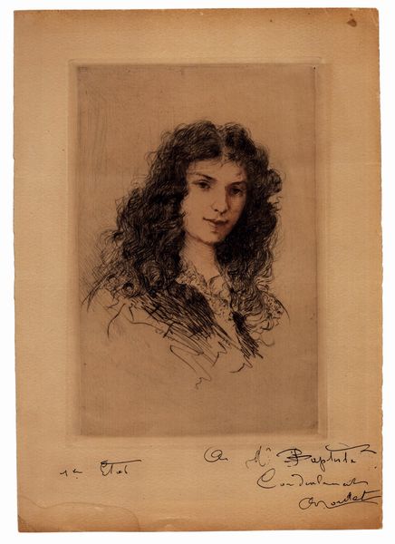 HENRI BOUTET : Ritratto femminile  - Asta Stampe e Disegni dal XVI al XX secolo - Associazione Nazionale - Case d'Asta italiane