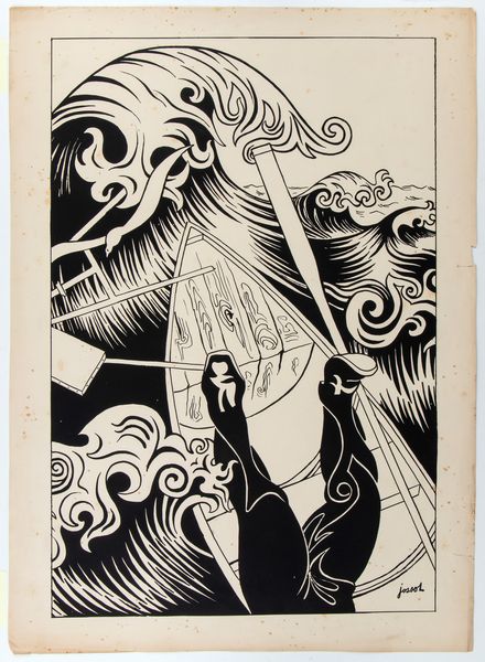Gustave-Henri Jossot : La Vague  - Asta Stampe e Disegni dal XVI al XX secolo - Associazione Nazionale - Case d'Asta italiane