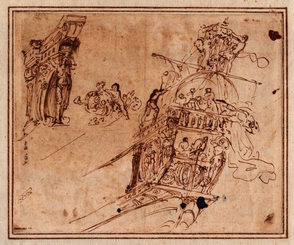 Schizzo di veliero con dettaglio della polena  - Asta Stampe e Disegni dal XVI al XX secolo - Associazione Nazionale - Case d'Asta italiane