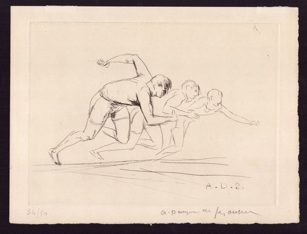 André Dunoyer de Segonzac : Corsa dei 100 metri piani  - Asta Stampe e Disegni dal XVI al XX secolo - Associazione Nazionale - Case d'Asta italiane