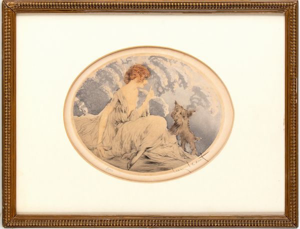 LOUIS ICART : Fanciulla con un zwergschnauzer - Fanciulla con un schitzu  - Asta Stampe e Disegni dal XVI al XX secolo - Associazione Nazionale - Case d'Asta italiane