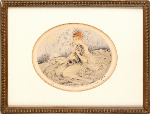 LOUIS ICART : Fanciulla con un zwergschnauzer - Fanciulla con un schitzu  - Asta Stampe e Disegni dal XVI al XX secolo - Associazione Nazionale - Case d'Asta italiane