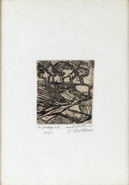 Luigi Bartolini : La passeggiata  - Asta Stampe e Disegni dal XVI al XX secolo - Associazione Nazionale - Case d'Asta italiane