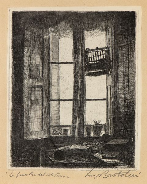 Luigi Bartolini : Finestra del solitario  - Asta Stampe e Disegni dal XVI al XX secolo - Associazione Nazionale - Case d'Asta italiane