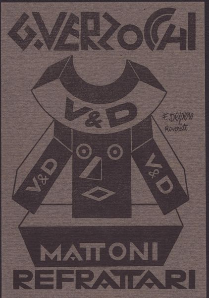 FORTUNATO DEPERO : G. VERZOCHI  MATTONI REFRATTARI  - Asta Stampe e Disegni dal XVI al XX secolo - Associazione Nazionale - Case d'Asta italiane