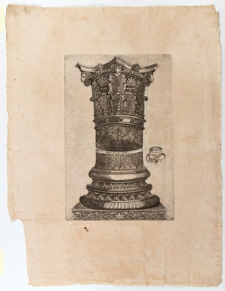 Monogrammista GA detto Maestro del Trabocchetto : Base nel Tempio de Giove sotto Capitolio a Roma  - Asta Stampe e Disegni dal XVI al XX secolo - Associazione Nazionale - Case d'Asta italiane
