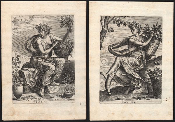 Monogrammista A : Flora - Pomona  - Asta Stampe e Disegni dal XVI al XX secolo - Associazione Nazionale - Case d'Asta italiane