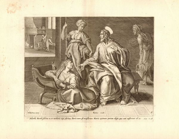 Ambrosius Francken : Cristo da Marta e Maria  - Asta Stampe e Disegni dal XVI al XX secolo - Associazione Nazionale - Case d'Asta italiane