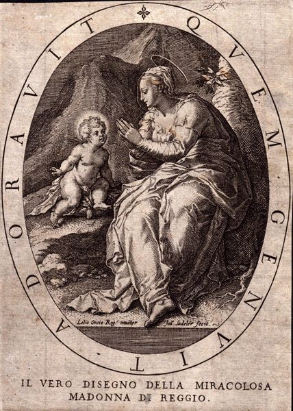 Jan (Johannes) Sadeler : Madonna di Reggio, da Lelio Orsi  - Asta Stampe e Disegni dal XVI al XX secolo - Associazione Nazionale - Case d'Asta italiane