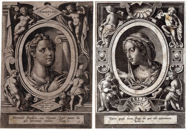 Hieronymus Wierix : Fortitudo - Temperantia  - Asta Stampe e Disegni dal XVI al XX secolo - Associazione Nazionale - Case d'Asta italiane