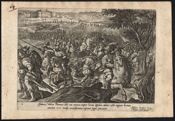 HENDRIK GOLTZIUS : Johannes Medices Parmensi bello..., da Giovanni Stradano  - Asta Stampe e Disegni dal XVI al XX secolo - Associazione Nazionale - Case d'Asta italiane