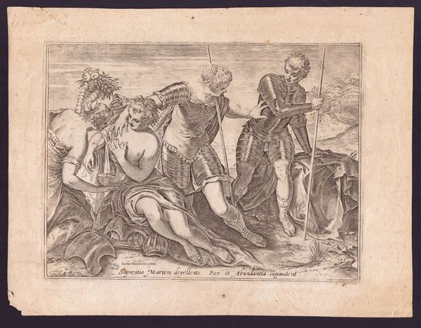 AGOSTINO CARRACCI : Sapientia Martem depellente Pax et Abundantia cogaudent, da Tintoretto  - Asta Stampe e Disegni dal XVI al XX secolo - Associazione Nazionale - Case d'Asta italiane