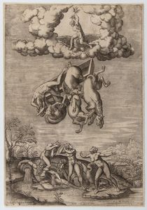 Michelangelo Buonarroti<br>Nicolas Beatrizet - La caduta di Fetonte