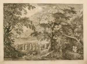 Jan van Londerseel - Paesaggio con Cristo nei campi di grano, da David Vinckboons