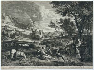 Boëtius Adamsz. Bolswert - Paesaggio con l'arcobaleno, da Rubens