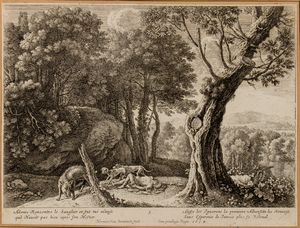 Herman Van Swanevelt : Sei paesaggi con la storia di Adone  - Asta Stampe e Disegni dal XVI al XX secolo - Associazione Nazionale - Case d'Asta italiane