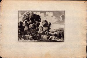 Herman Van Swanevelt : Passaggio con angelo e Tobia  - Asta Stampe e Disegni dal XVI al XX secolo - Associazione Nazionale - Case d'Asta italiane