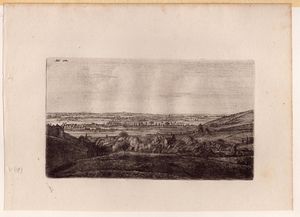 Jan Ruijscher - Un piccolo villaggio visto da una collina