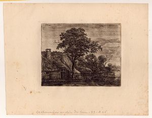 Jan Ruijscher - Paesaggio al chiaro di luna con casetta