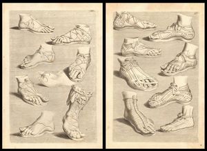 JOACHIM VON SANDRART - Modelli di antichi calzari romani