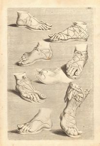 JOACHIM VON SANDRART : Modelli di antichi calzari romani  - Asta Stampe e Disegni dal XVI al XX secolo - Associazione Nazionale - Case d'Asta italiane