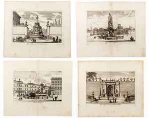 Sussanna Maria Sandrart - Fontana nel castello di Bracciano - Fontana in Piazza Colonna - Fontana all'ingresso di Palazzo Aldobrandini - Fontana dei Principi di Palestrina