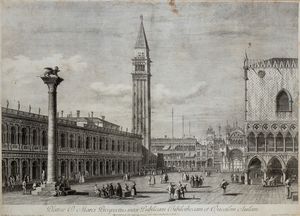 Antonio Visentini - Plateae D. Marci Prospectus inter Publicam Bibliothecam et Ducalem Aulam, da Antonio Canal