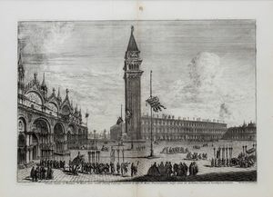 Michele  Marieschi - Forum Maius D. Marci aliter prospectum cum eiusdem Basilica in extrema parte...