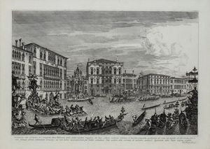 Michele  Marieschi - Foscarorum aedes ad levam...