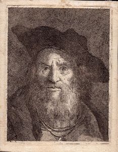 GIANDOMENICO TIEPOLO - Testa di uomo con un cappello da contadino