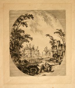 Jean Claude Richard de Saint-Non Abbé de Saint-Non - Parte dell'Antica Via Appia, da Jean Baptiste LePrince