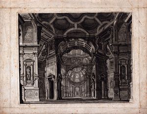 Vincenzo Mazzi - Scenografia: interno di una chiesa