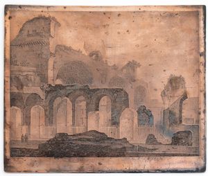 Vedute di Roma: Foro Boario, Arco di Giano e la Basilica di Massenzio  - Asta Stampe e Disegni dal XVI al XX secolo - Associazione Nazionale - Case d'Asta italiane