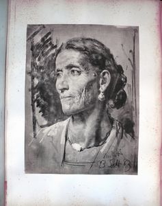 Francesco Paolo Michetti : Teste e busti di donne in costume e di contadini abruzzesi  - Asta Stampe e Disegni dal XVI al XX secolo - Associazione Nazionale - Case d'Asta italiane