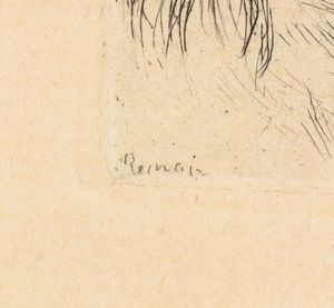 Auguste Renoir : Le Chapeau pingl  La fille de Berthe Morisot et sa cousine (III versione)  - Asta Stampe e Disegni dal XVI al XX secolo - Associazione Nazionale - Case d'Asta italiane