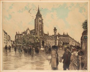 Jean-François Raffaelli - Place Saint-Germain-des-Prs