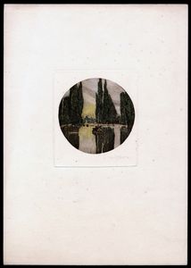 Angelo Rossini - Il Laghetto dei Cipressi di Villa Falconieri a Frascati