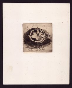 Luigi Bartolini - Ex libris con noce spacata