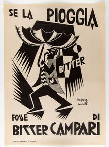 FORTUNATO DEPERO - SE LA PIOGGIA FOSSE DI BITTER CAMPARI