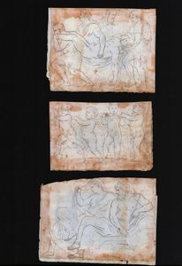 Gruppo di cinque fogli sciolti a tema mitologico  - Asta Stampe e Disegni dal XVI al XX secolo - Associazione Nazionale - Case d'Asta italiane