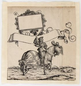 Hans Burgkmair il Vecchio - Wolfgang von Polheim, maestro di duello, da Trionfo dell'imperatore Massimiliano I