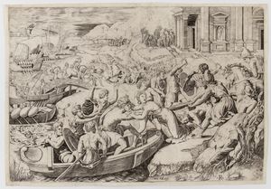 Marco Dente detto Marco da Ravenna - Il ratto di Elena, da Raffaello