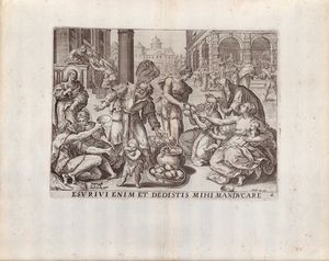 Maarten de Vos : Le opere di misericordia  - Asta Stampe e Disegni dal XVI al XX secolo - Associazione Nazionale - Case d'Asta italiane