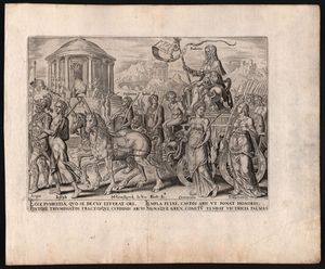 Philip Galle : Trionfo del Tempo - Trionfo della Fama - Trionfo della Virt - Trionfo di Cristo  - Asta Stampe e Disegni dal XVI al XX secolo - Associazione Nazionale - Case d'Asta italiane