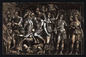 Étienne Delaune : Il martirio di santa Felicita di Roma - Traiano incoronato dalla Vittoria  - Asta Stampe e Disegni dal XVI al XX secolo - Associazione Nazionale - Case d'Asta italiane