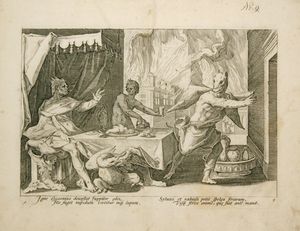 HENDRIK GOLTZIUS : L'Et del Ferro - I Giganti - Lycaon mutato in lupo  - Asta Stampe e Disegni dal XVI al XX secolo - Associazione Nazionale - Case d'Asta italiane