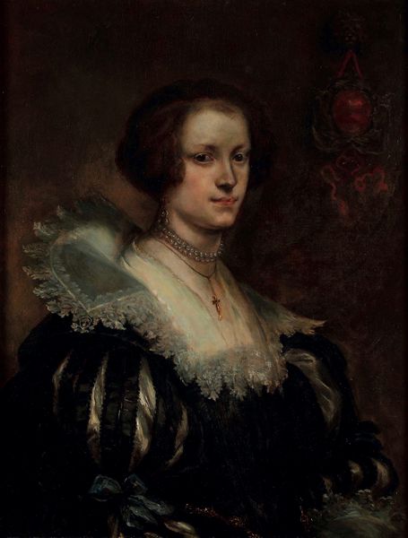 ANTOON VAN DYCK : Ritratto femminile con stemma  - Asta Dipinti Antichi - Associazione Nazionale - Case d'Asta italiane