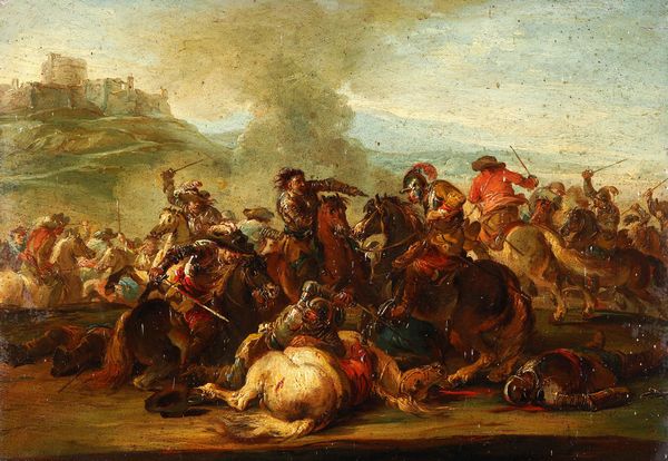 Jaques Courtois detto il Borgognone : Scontro di cavalleria  - Asta Dipinti Antichi - Associazione Nazionale - Case d'Asta italiane