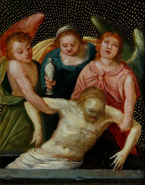 Scuola del XVI secolo Ges nel sepolcro  - Asta Dipinti Antichi - Associazione Nazionale - Case d'Asta italiane