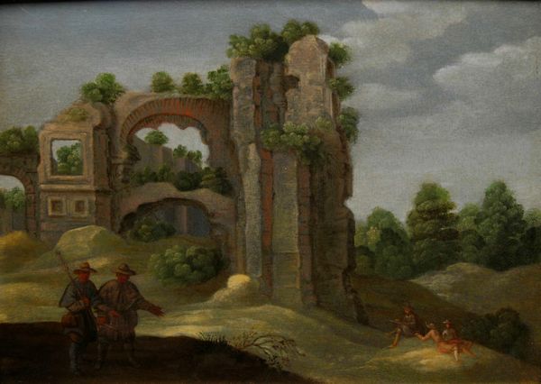 Pieter Anthonisz van Groenewegen : Paesaggio con rovine e viandanti  - Asta Dipinti Antichi - Associazione Nazionale - Case d'Asta italiane